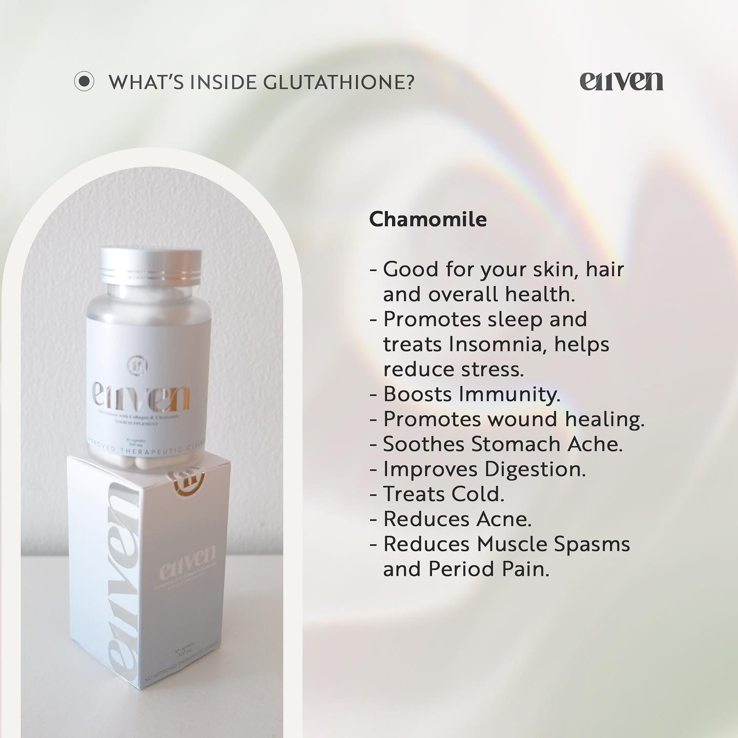 E11VEN Opitac Glutathione with Chamomile and Marine Collagen 30 Capsules
