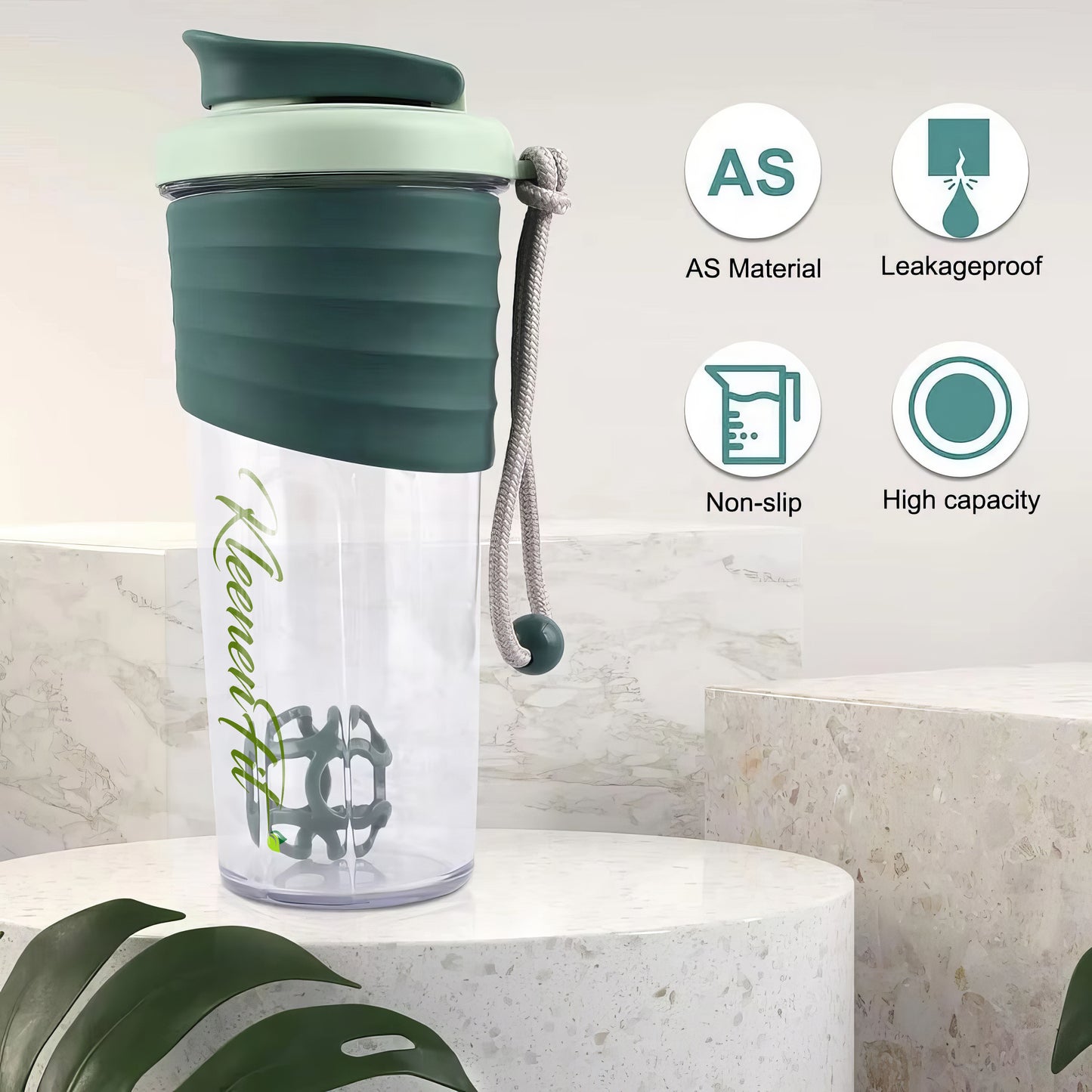 Kleenenfit Shaker Bottle - 710ml Venti SIze Leakage Proof AS Material Non-Slip with Box