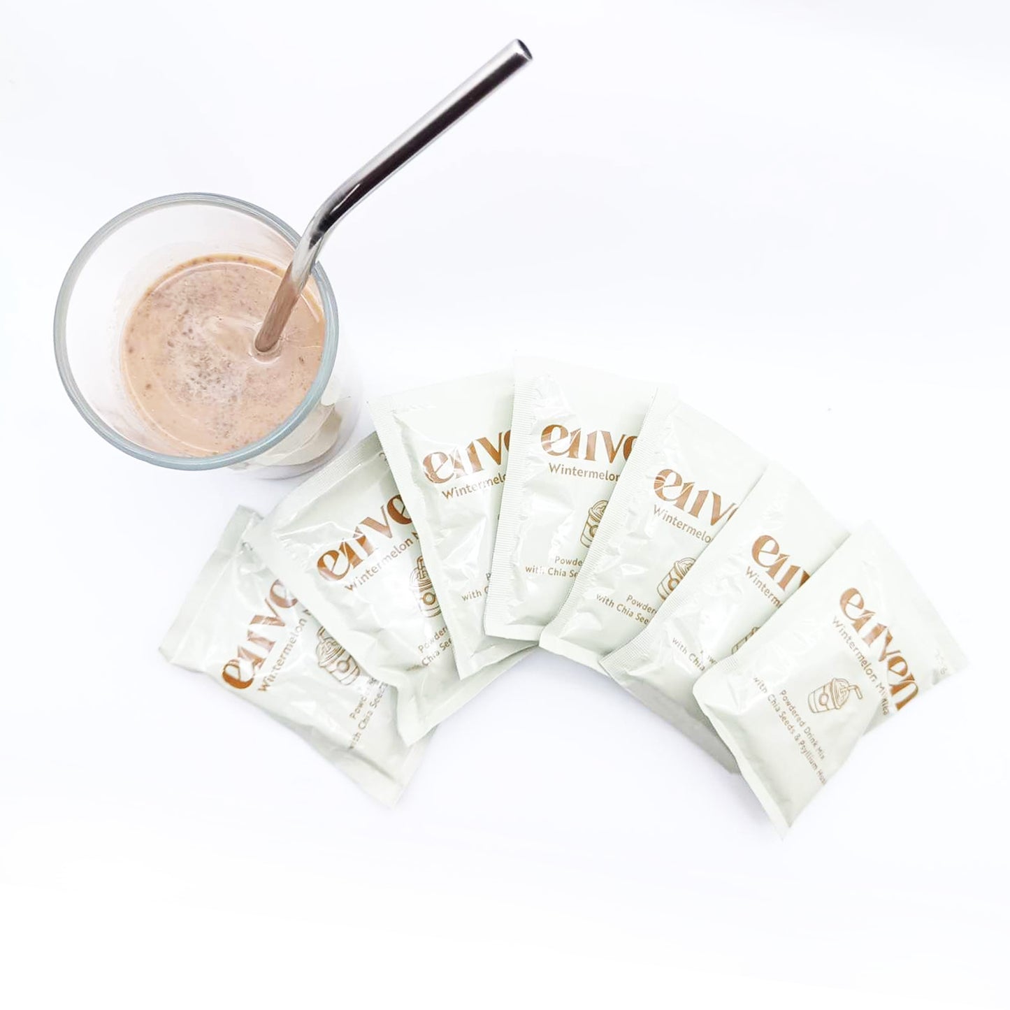 E11VEN Wintermelon Milktea with Chia Seed Powdered Drink 7 Sachets