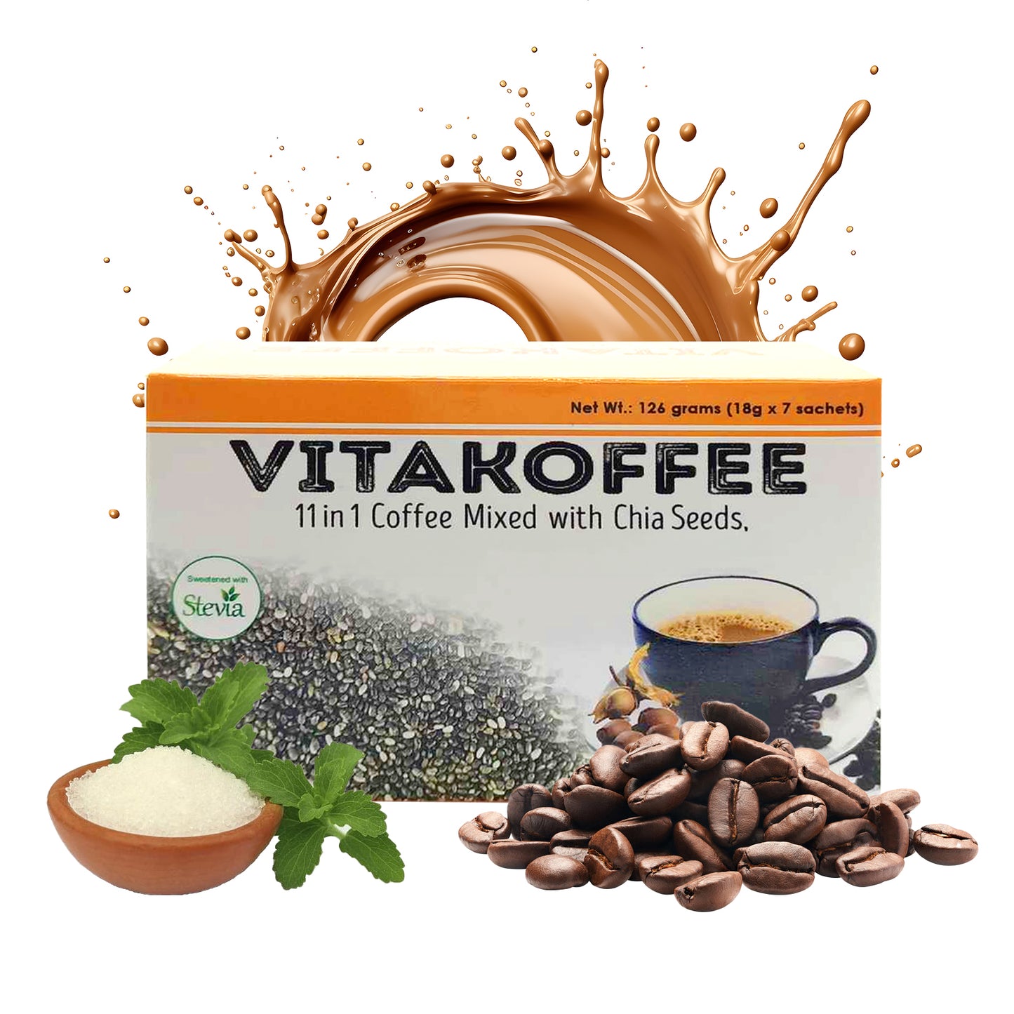 Vitakoffee with Chia Seeds and Stevia 7 Sachets