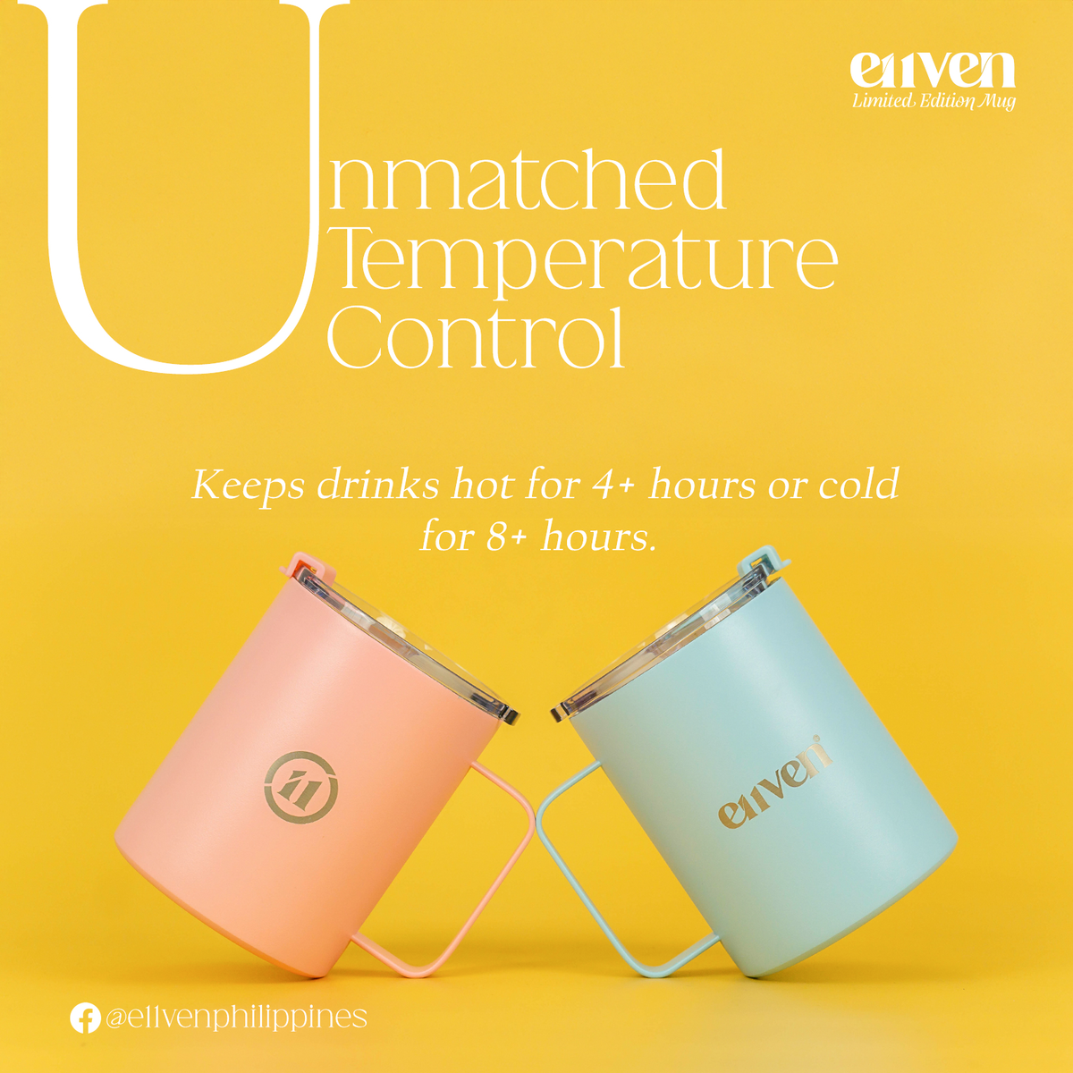 [Limited Edition] E11VEN® Thermal Ceramic Lined Mug 12oz - Double Wall Stainless Steel Thermal Mug
