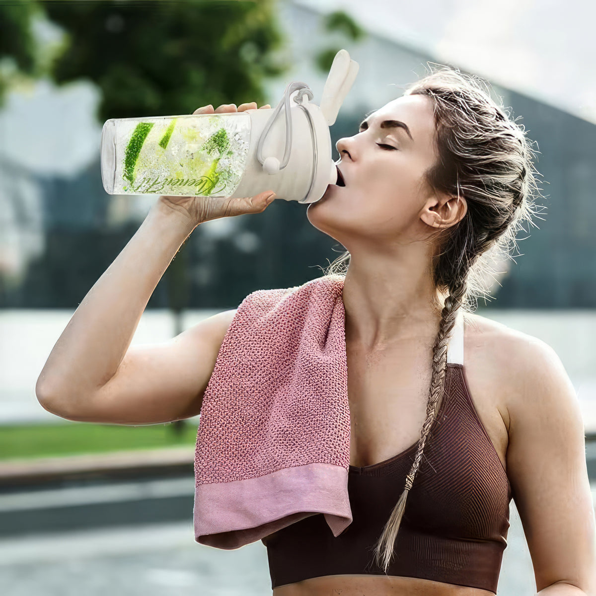 Kleenenfit Shaker Bottle - 710ml Venti SIze Leakage Proof AS Material Non-Slip with Box