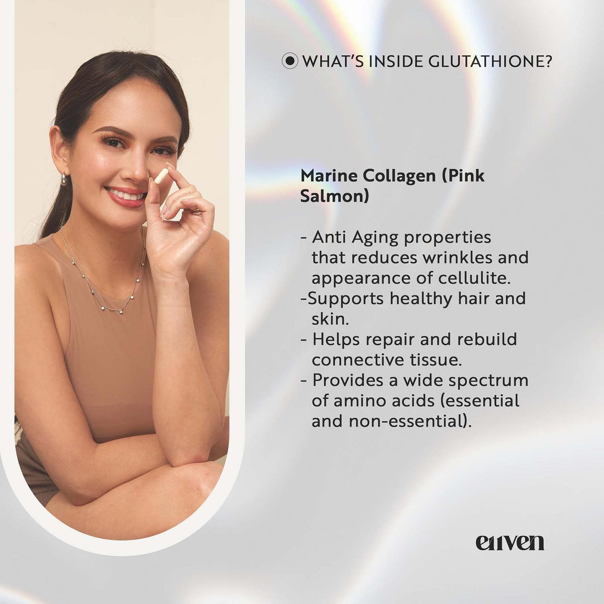 E11VEN Opitac Glutathione with Chamomile and Marine Collagen 30 Capsules