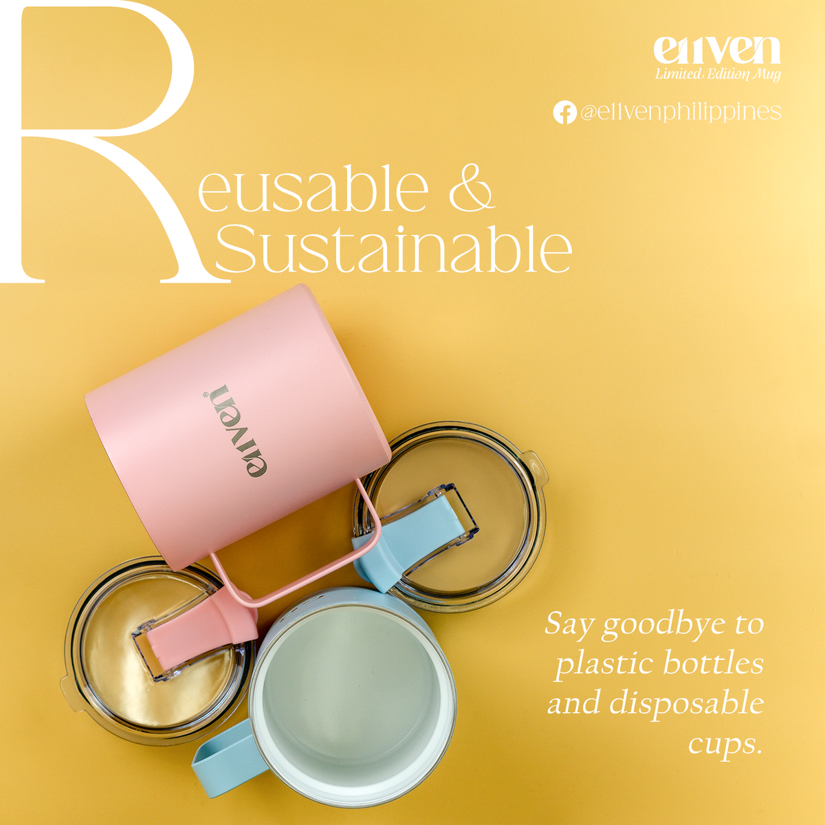 [Limited Edition] E11VEN® Thermal Ceramic Lined Mug 12oz - Double Wall Stainless Steel Thermal Mug