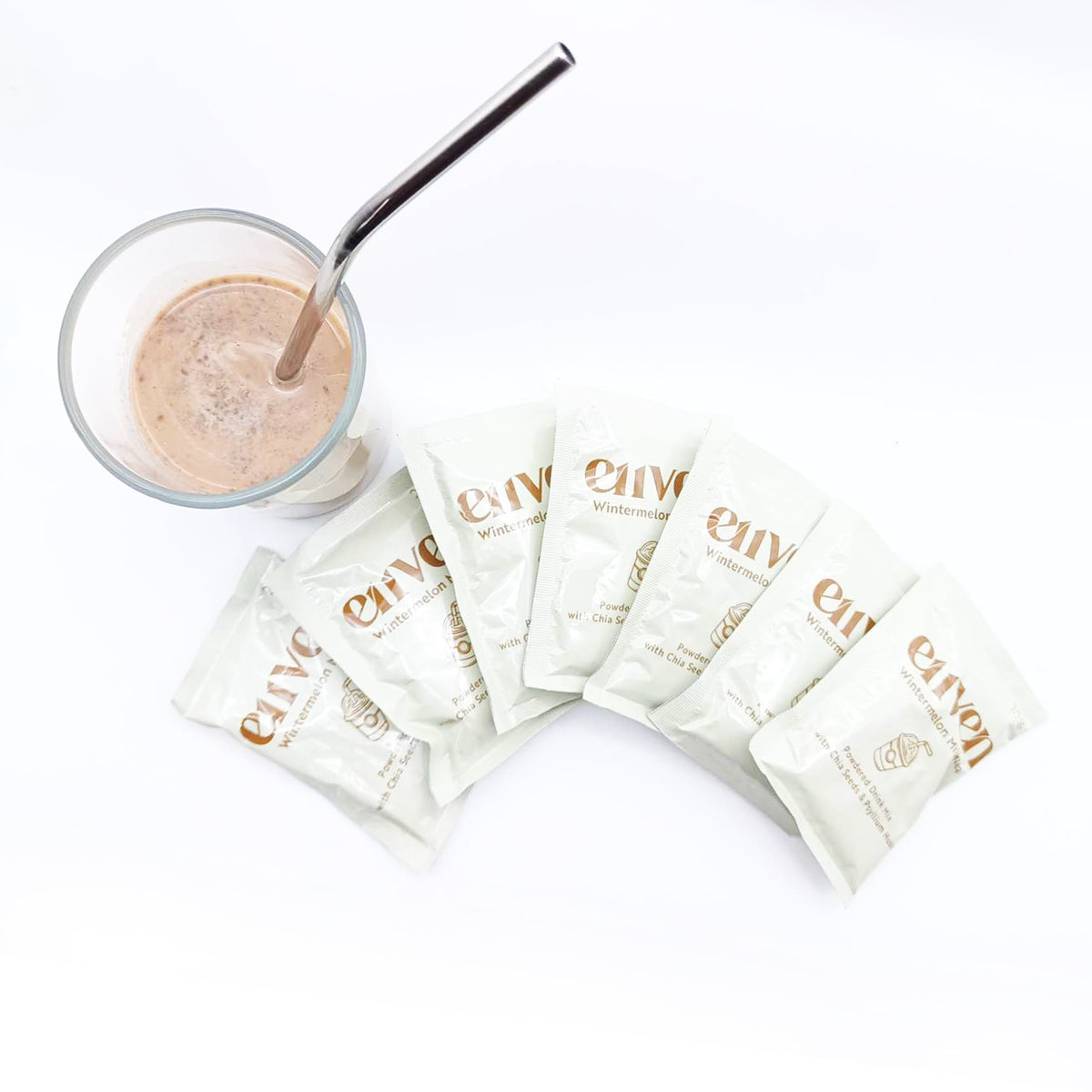 E11VEN Wintermelon Milktea with Chia Seed Powdered Drink 7 Sachets